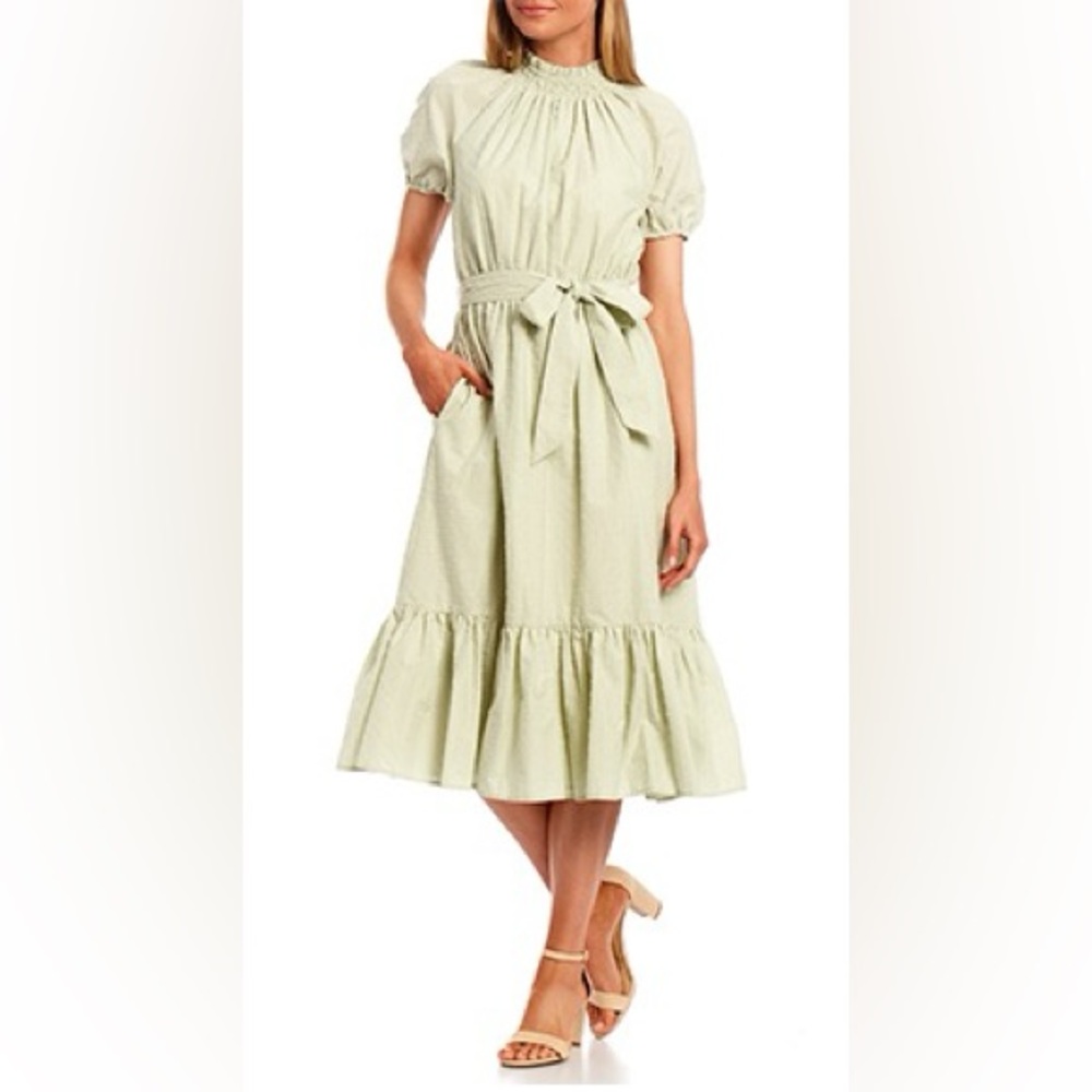 NWT Alex Marie Kaia Mockneck Tiered Midi Dress
